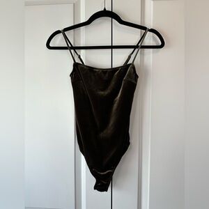 Fleur Du Mal Velvet Bodysuit Green (Size XS)